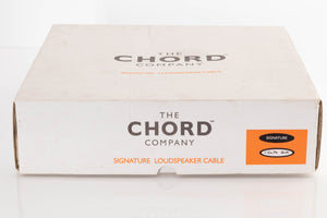 Box of a used Chord Company Signature 1.5m Speaker Cable pair