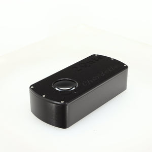 Front left corner of a used Chord electronics 2Qute Chordette Digital Analogue Converter in a black finish