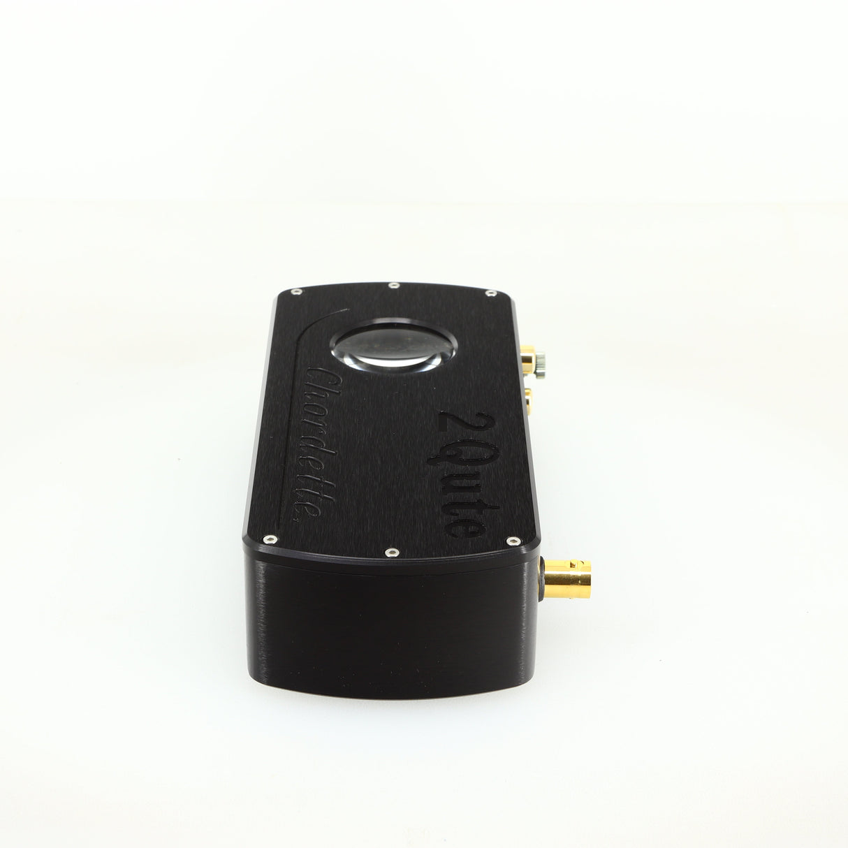 Right side view of a used Chord electronics 2Qute Chordette Digital Analogue Converter in a black finish
