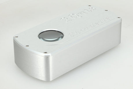 Front left angle of a used Chord Electronics 2Qute Digital Analogue Converter in a silver finish
