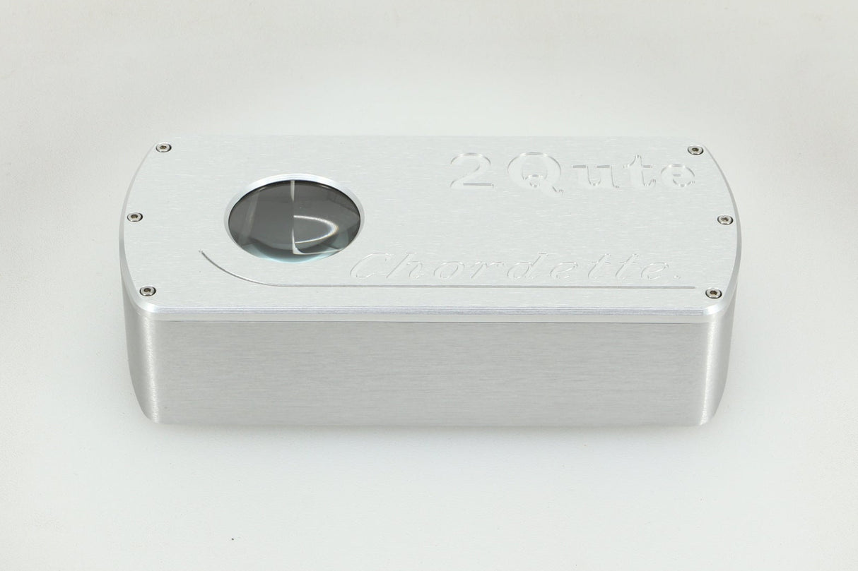 Top view of a used Chord Electronics 2Qute Digital Analogue Converter in a silver finish