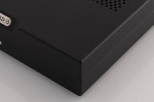 Front right corner of a used Chord Electronics Bertti Power Amplifier in a Black finish