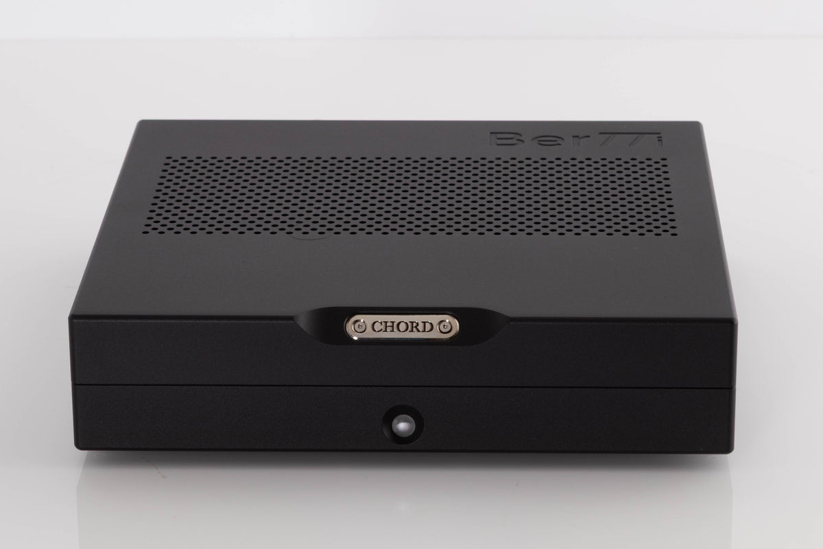 Front view of a used Chord Electronics Bertti Power Amplifier in a Black finish