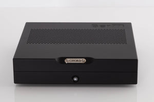 Front view of a used Chord Electronics Bertti Power Amplifier in a Black finish