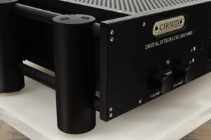 Front left corner view of a used Chord Electronics CPM2800 MKII Integrated Amplifier in Jett Black finish