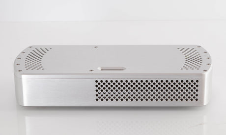 Front view of a used Chord Electronics Etude Power Amplifier in a Silver finish