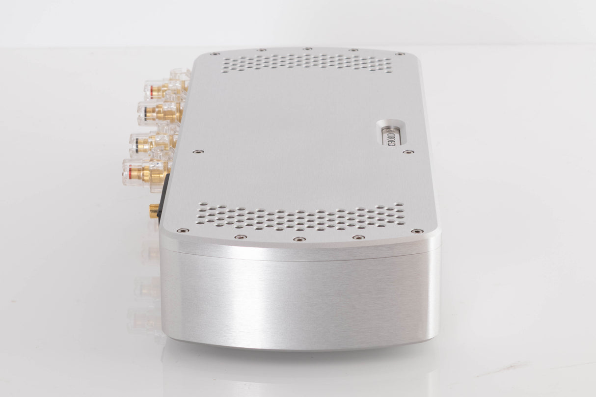 Left side view of a used Chord Electronics Etude Power Amplifier in a Silver finish