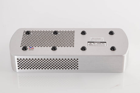 Underside of a used Chord Electronics Etude Power Amplifier in a Silver finish