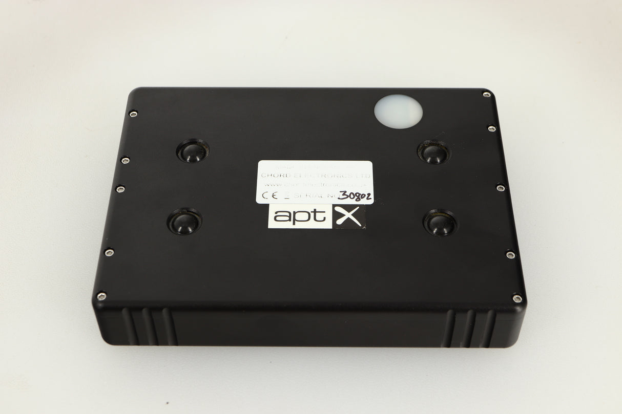 Bottom view of a used Chord Electronics Hugo DAC / Headphone Amplifier in Black finish