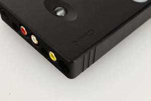Rear left corner view of a used Chord Electronics Hugo DAC / Headphone Amplifier in Black finish