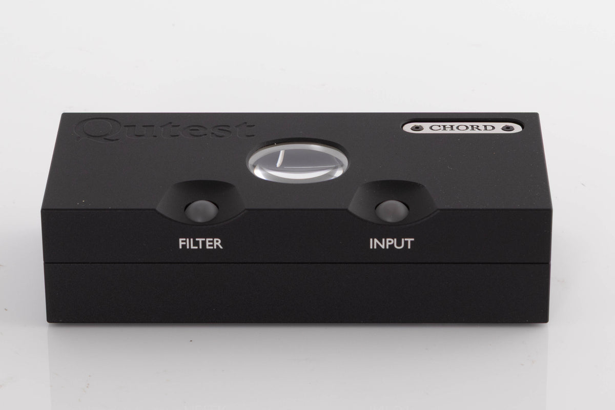 Front view of a used Chord Electronics Qutest Digital Analogue Converter in a Black finish