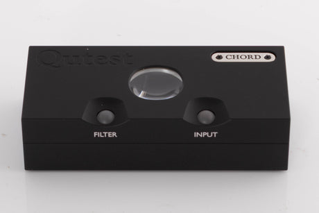 Top of a used Chord Electronics Qutest Digital Analogue Converter in a Black finish