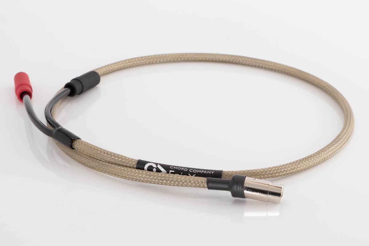 Front left angle of a used Chord Epic X 2RCA-DIN 1.0m Interconnect Cable