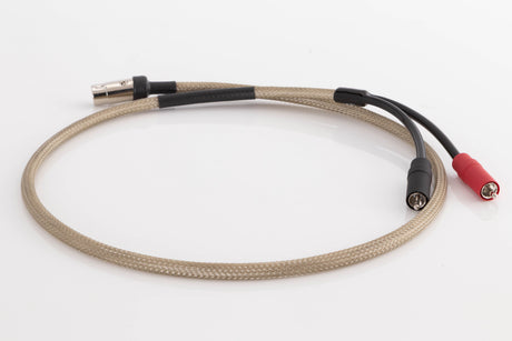 Rear right angle of a used Chord Epic X 2RCA-DIN 1.0m Interconnect Cable