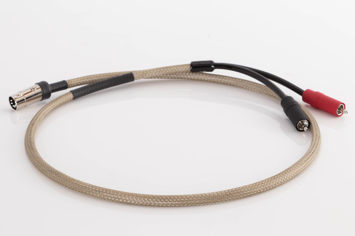 Right side view of a used Chord Epic X 2RCA-DIN 1.0m Interconnect Cable