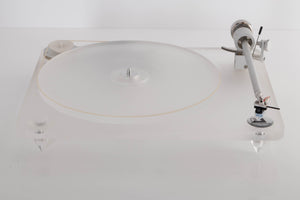 Front view of a used ClearAudio Emotion Turntable with AT-VM95C Cartridge