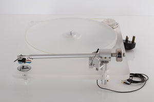 Side view of a used ClearAudio Emotion Turntable with AT-VM95C Cartridge