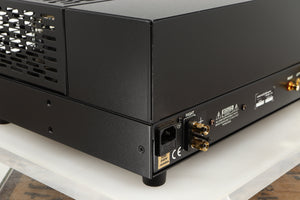 Rear right corner of a used Conrad Johnson MV60SE Power Amplifier