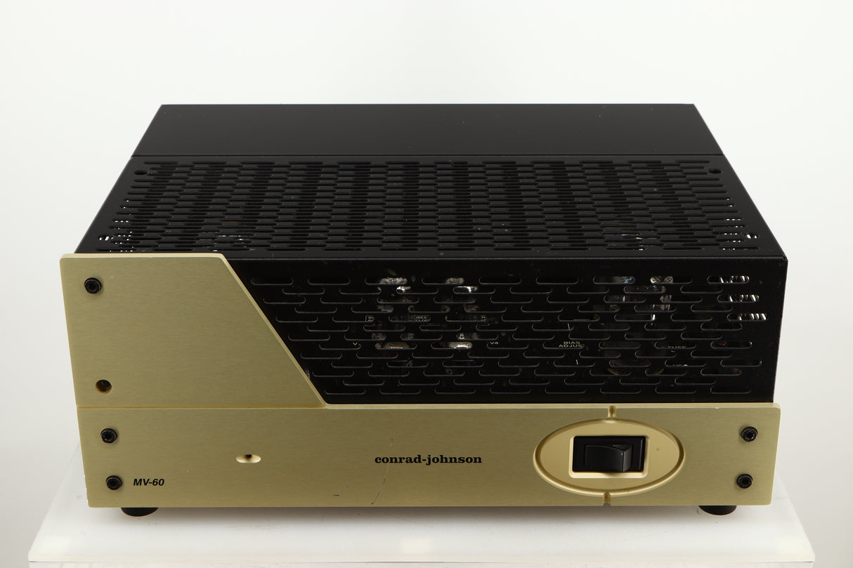 Top of a used Conrad Johnson MV60SE Power Amplifier