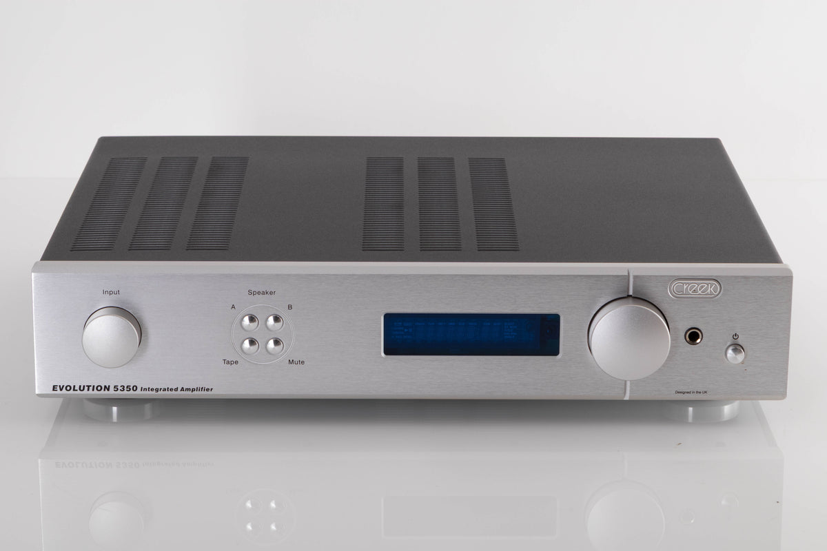 Front view of a used Creek 5350 Evolution Integrated Amplifier in Silver