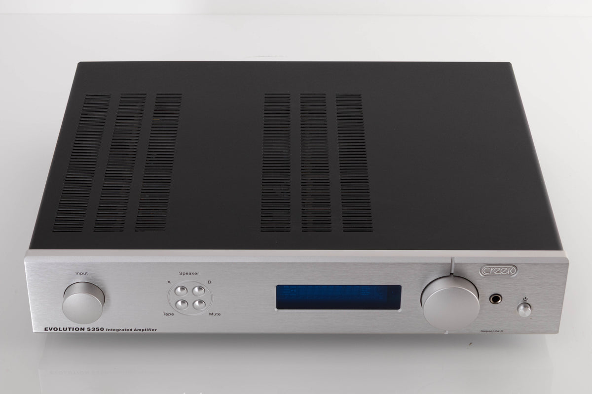 Top view of a used Creek 5350 Evolution Integrated Amplifier in Silver