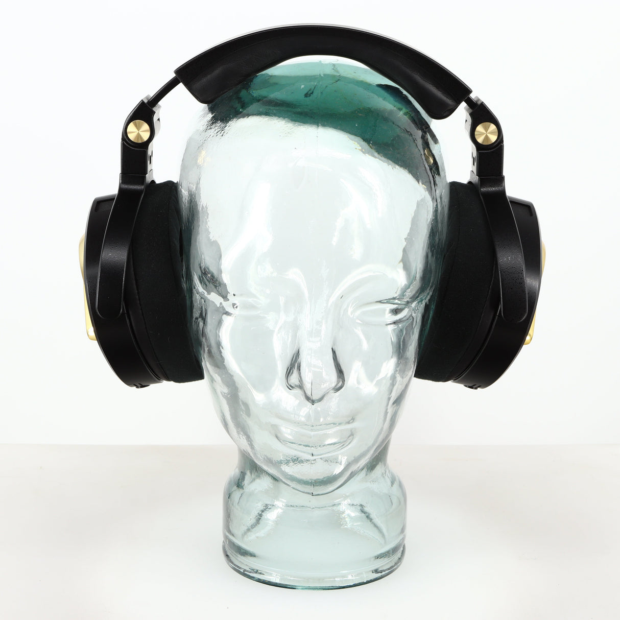 Front view of used Crosszone CZ-1 Headphones in a black / gold finish
