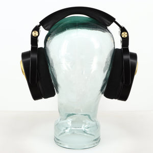Rear view of used Crosszone CZ-1 Headphones in a black / gold finish