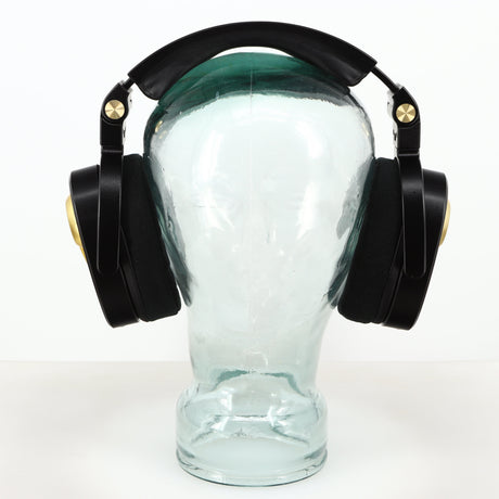 Rear view of used Crosszone CZ-1 Headphones in a black / gold finish
