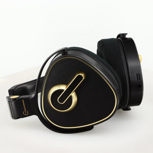 Underside of used Crosszone CZ-1 Headphones in a black / gold finish 