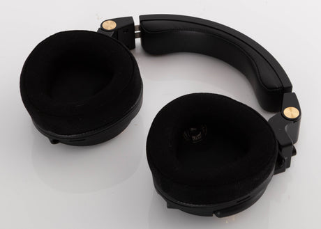 Close up of used Crossover CZ-10 Headphones showing inside of right earmuff