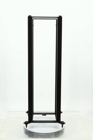 Front view of a used Custom Design QS104 Speaker Stand in a black finish