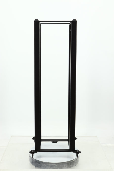 Front view of a used Custom Design QS104 Speaker Stand in a black finish