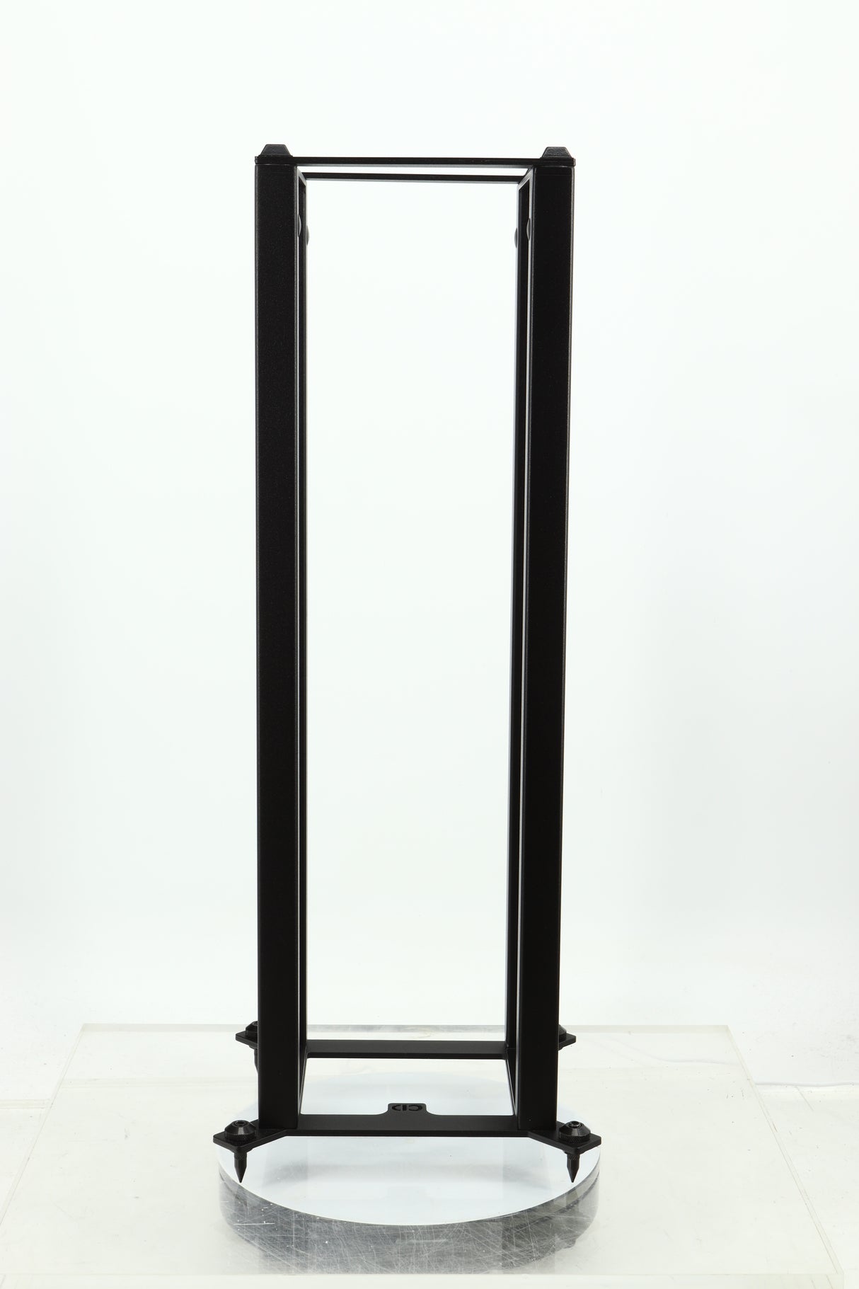 Rear view of a used Custom Design QS104 Speaker Stand in a black finish