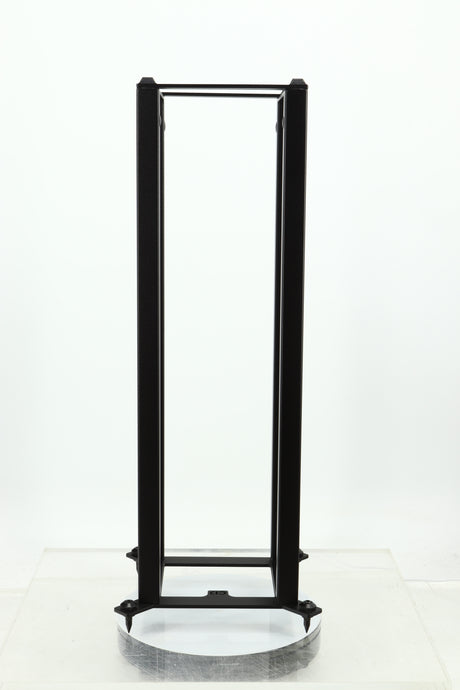 Rear view of a used Custom Design QS104 Speaker Stand in a black finish