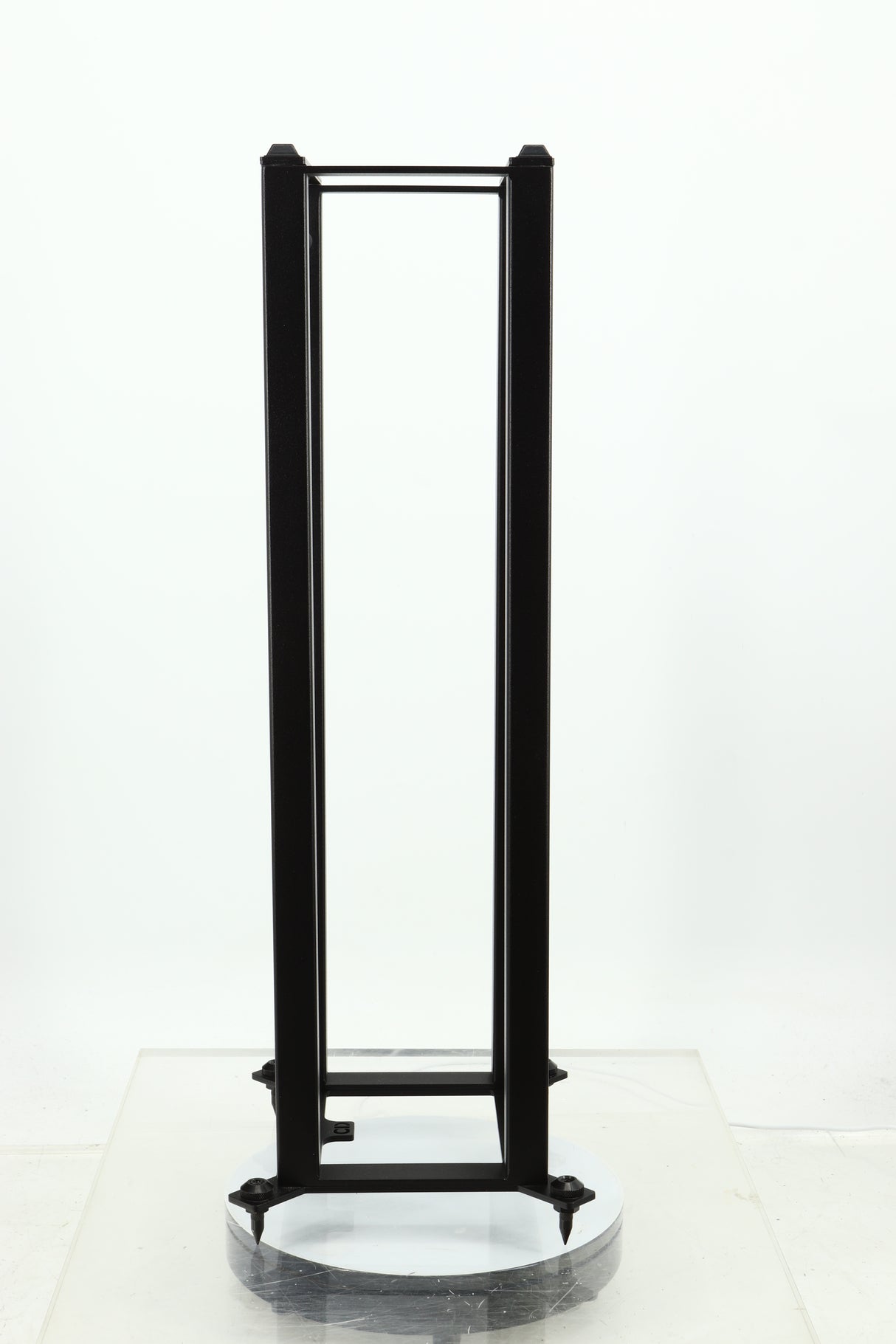 Left side view of a used Custom Design QS104 Speaker Stand in a black finish