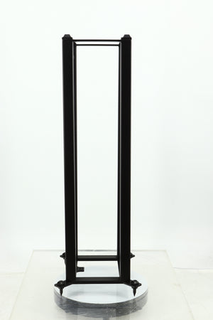 Left side view of a used Custom Design QS104 Speaker Stand in a black finish