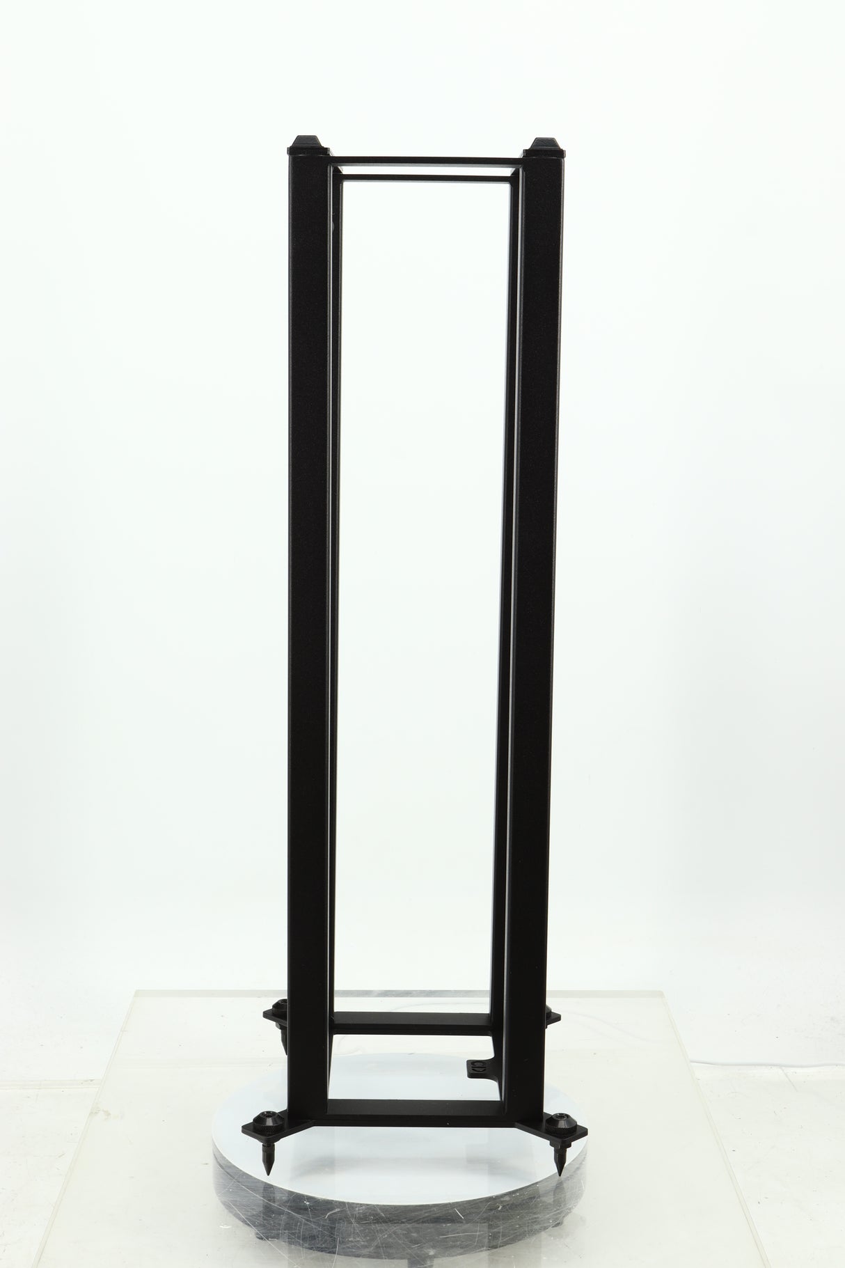 Right side view of a used Custom Design QS104 Speaker Stand in a black finish