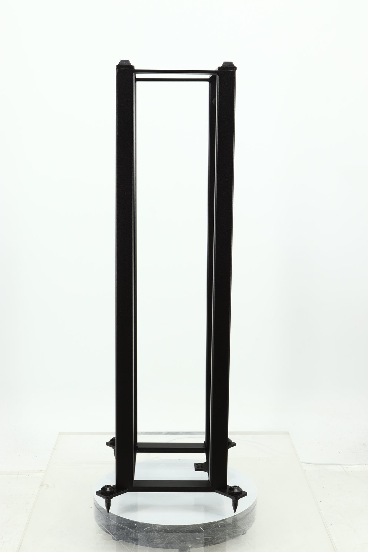 Right side view of a used Custom Design QS104 Speaker Stand in a black finish