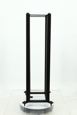Left side view of a used Custom Design QS104 Speaker Stand in a black finish