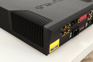 Rear left corner view of a used Cyrus CD8SE CD Player in Brushed Black finish