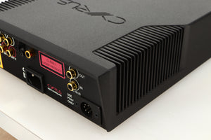 Rear right corner view of a used Cyrus CD8SE CD Player in Brushed Black finish