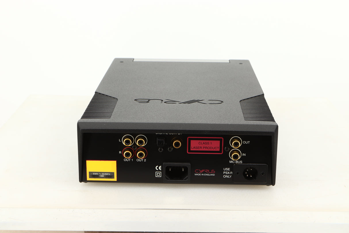 Rear view of a used Cyrus CD8SE CD Player in Brushed Black finish
