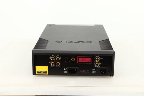 Rear view of a used Cyrus CD8SE CD Player in Brushed Black finish