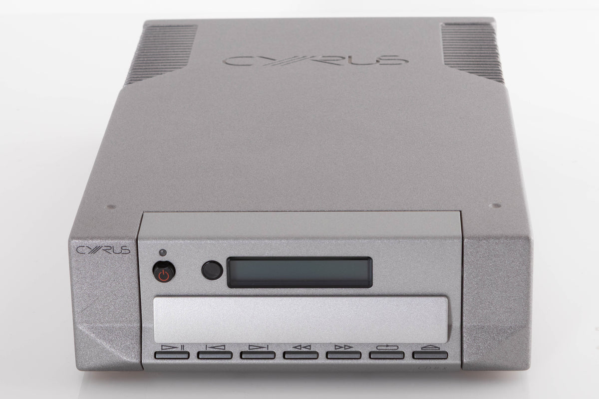 Front view of a used Cyrus CD8X CD Player in a Quartz Silver finish