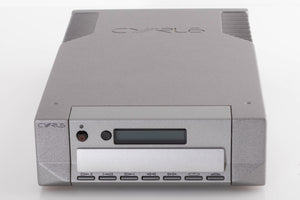 Front view of a used Cyrus CD8X CD Player in a Quartz Silver finish