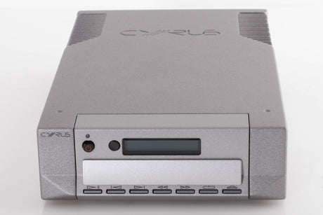 Front view of a used Cyrus CD8X CD Player in a Quartz Silver finish