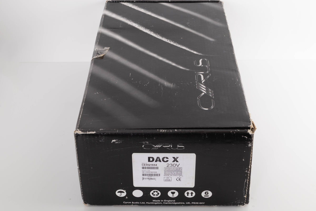 Box for a used Cyrus DAC X Digital Analogue Converter in a Quartz Silver finish