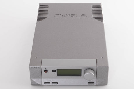 Top of a used Cyrus DAC X Digital Analogue Converter in a Quartz Silver finish