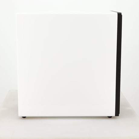 Left side view of a used Cyrus ONE Linear Standmount Speaker in a gloss white finish