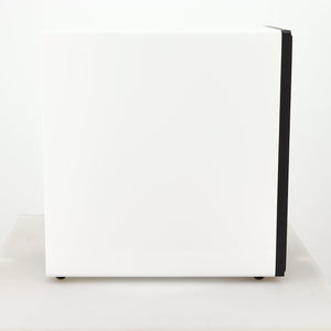 Left side view of a used Cyrus ONE Linear Standmount Speaker in a gloss white finish